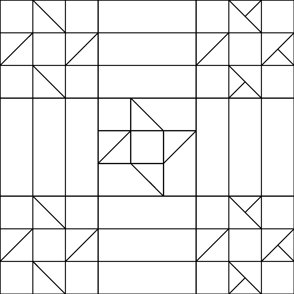 Pattern 94, Double Star Chain barn quilt pattern thumbnail